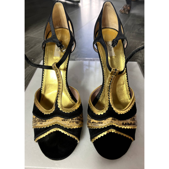 【XIAO】PRADA Leather Strap Heels Prada Strappy Heels - Y2K | Vintage Designer Shoes